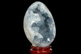 Crystal Filled Celestine (Celestite) Egg Geode - Madagascar #98779-2